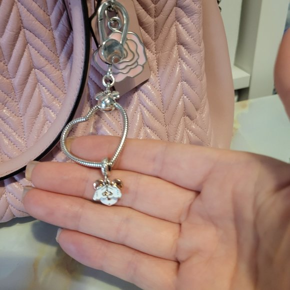 Sterling silver Mickie heart bag charm holder heart shaped - Picture 2 of 2